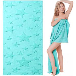 Oversized Starfish Beach Towel, 100% Cotton Jacquard Weave Pool Towel, Extra Large Starfish Beach Towels, Quick Dry Summer Towels for Pool Swimming Travel Bath, 30"x 70"