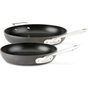 All-Clad E7859064 HA1 Hard Anodized Nonstick Fry Pan Cookware Set, 10 Inch and 12 Inch Fry Pan, 2 Piece, Black (Gray)