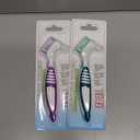 Premium Hygiene Denture Cleaning Brush Set, Multi-Layered Bristles & Ergonomic Rubber Handle, for Denture Care(Purple & Green)