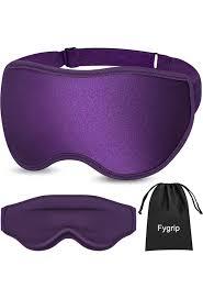 Fygrip 3D Eye Mask Sleep Mask for Men & Women, 100% Pressure-Free & Light Block-Out Eye Mask for Sleep with Easy Adjustable Strap, Night Eye Cover for Travel, Purple