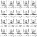 20 Set Canvas Twist Lock Fasteners, Marine Grade Hurricane Grommet Fasteners, Rustproof Zinc Alloy Turn Button Eyelet and Stud Mounting Screws for Ships Yachts Fishing Boats- Silver