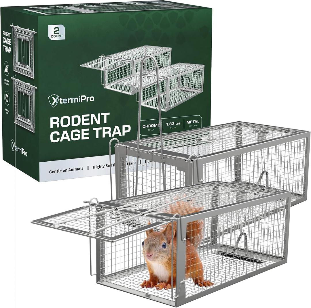 Humane Squirell Trap -1 Pack, Chipmunk and Rat Cages that Work for Home | Catch and Release | Reusable and Durable | No Kill Animal Trap | for Inside Home and Outdoor Use