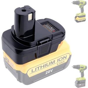 Biswaye Adapter Compatible with De-Walt 20V Battery to Replacement for Ryobi 18V One+ Battery, Adapter Compatible with Mil-Waukee M-18 Batteries to Replacement for Ryobi 18V Batteries P102 P189 P107