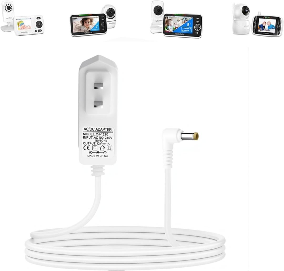 20ft/6m Charger Replacement for Hellobaby HB66, HB50, HB6550, HB30 Baby Camera Monitor K05S050100U, 5V Replacement Power Cord,Long Charging Cable Power Cord,DC Round Barrel Plug