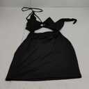 Women's Sexy Bodycon Sleeveless Halter Backless Mini Club Party Dresses (Black), S
