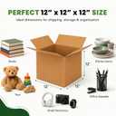 Perfect Stix Corrugated Cardboard Shipping Boxes, Brown/Kraft, 12x12x12 Inch, for Mailing, Packing, Moving and Storage, Recyclable, 10 Pack