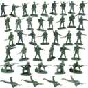 U. S. Toy DELUXE BAG OF CLASSIC TOY GREEN ARMY SOLDIERS - 36 Pc. (USTVL47)