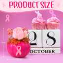 Tigeen Breast Cancer Awareness Decorations Pink Breast Cancer Pumpkin Flower Tabletop Centerpieces with Pink Ribbon Pattern for Fall Home Office Charity Party Decor