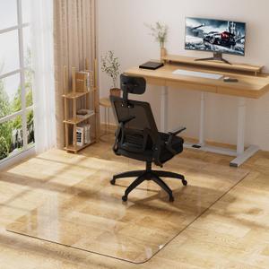 Office Chair Mat for Hard Floors 36 x 48 Inch, Clear Plastic Floor Protector for Rolling Desk & Computer Chairs, Transparent Under Desk Mat for Hardwood, Wood & Tile Floors