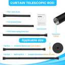 Spring Tension Curtain Rod 28 To 48 Inch Adjustable Expandable Black Tension Rod 7/8" Shower Curtain Rods No Drilling Spring Loaded Curtain Rod for Windows Bathroom Closet Kitchen Bedroom Doorway Door