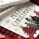 Xmas Tree Christmas Table Runner - 13x72 Buffalo Plaid Christmas Tree Table Runner with Snowflake Merry Xmas Decor, Vintage Farmhouse Rustic Winter Decoration for Home Kitchen Dinner Party