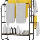 JANE EYRE Freestanding Towel Rack - 40'Standing Pool Towel Rack Outdoor, Towel Drying Rack for Bathroom 3-Tier Towel Rack Stand (Towel-W)