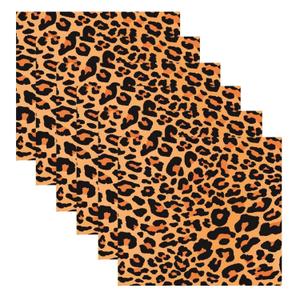 Animal Print Pattern Vinyl Self-Adhesive Backed Vinyl Sheets 12" x 12" Zebra Pattern Permanent Adhesive Works with Craft Cutters - Pack of 6 (Leopard Pattern)