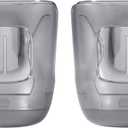 2 Pack - Stroller Cup Holder, Baby Cup Holder Compatible with UPPAbaby Vista, Cruz and Minu Strollers  Fits Most Cup Sizes, Quick-Release Design (Grey semi transparent)