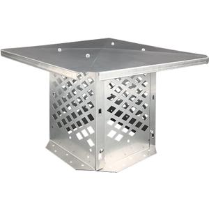 Chimney Cap, 17" x 17" Chimney Cover, Bottom Installation Method Adjustable to Fit Outside Existing Clay Flue Tile Dimensions 15" x 15" to 19.4" x 19.4", All Stainless Steel Structure