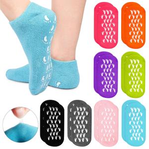 8 Pairs Moisturizing Gel Socks Feet Care Gel Spa Foot Moisturizer Silicone Non Slip Heel Socks for Dry Cracked Feet Overnight Lotion for Women Men Softening Rough Skin