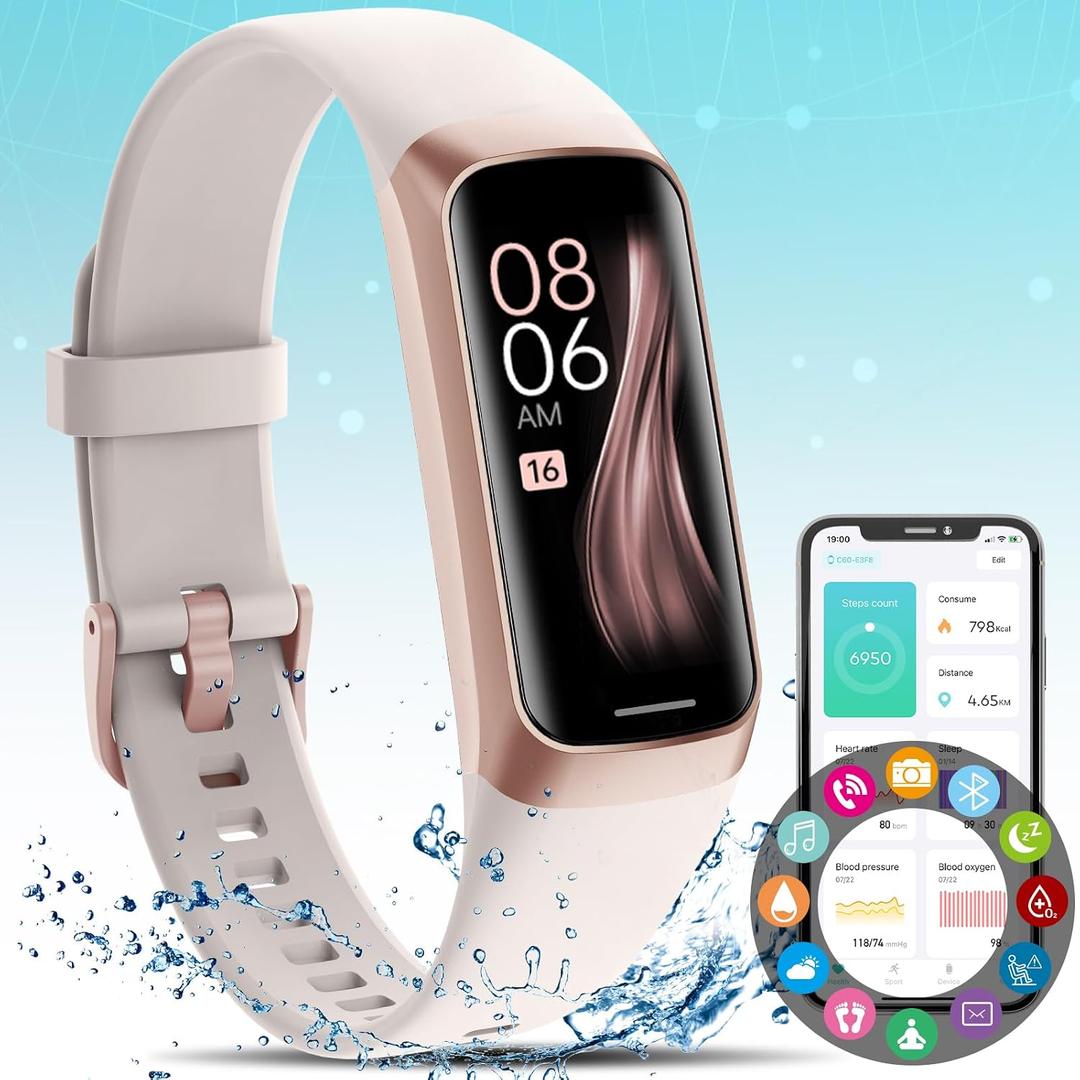 Fitness Activity Tracker for Men Women,Smart Watch with Blood Pressure Monitor Heart Rate Sleep Monitor IP67 Waterproof Pedometer Step Counter Calorie Tracker Health Watch for Android iOS Phones