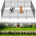 Garden Fence Animal Barrier, 10 Panels No Dig Dog Fence Outdoor | 32 in (H) x23.6ft (L) Rustproof Metal Outdoor for Yard, Patio