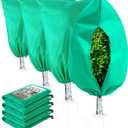 Homimp Plant Covers Freeze Protection, 4 Pack Frost Covers with Zipper Drawstring (71" x 47.3") Plant Protection Cover Bags for Outdoor Winter Frost Cold Weather Shrubs Trees Jacket Covers(Yellow)