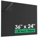 ABS Plastic Sheet 1/8" x 36" x 24", Black Rigid Thermoplastic Board for Signs, Crafts, DIY Projects, Dual-Surface - Textured & Smooth (1 Pack)