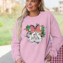 LUKYCILD Magic Kingdom Sweatshirts for Women Castle Oversized Sweatshirt Xmas Holiday Shirt Graphic Long Sleeve Pullover Tops (Pink, XL)