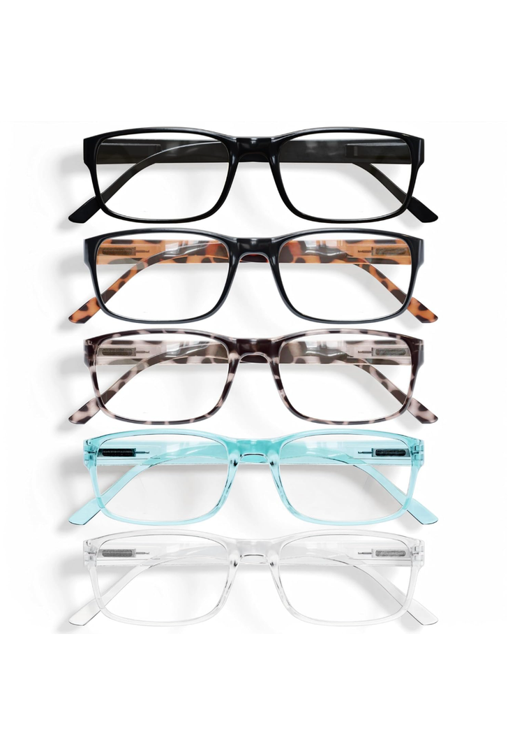 Gaoye Professional Reading Glasses for All Day - Computer Readers with Blue Light Protection - Magnification Strength 1.25 ×, Pack Of 5