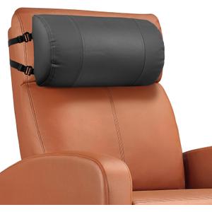 Neck Pillow for Recliner, Non-Slip Recliner Headrest Pillow with Adjustable Strap, Leather Neck Support Chair Headrest Cushion for Office, Couch, Car, Travel, Airplane, Pain Relief(Dark Gray)