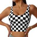 Sports Bras for Women Sleeveless Yoga Vest Low Neck U Back Bra Workout Crop Tank Tops Wirefree Running Underwear, Size Small