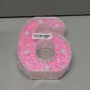 Pooqla Marquee Number Lights, Pink Light Up Numbers for Girls 6th Birthday, Battery Powered Glitter Number Night Light Gift for Christmas Bedroom Dorm Party Decoration, Pink Number 6 (Warm White)