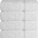 Chakir Turkish Linens | Hotel & Spa Quality 100% Cotton Premium Turkish Towels | Soft & Absorbent (4-Piece Bath Towels, White)