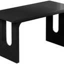 Amgalers Rectangle Dining Table, 6-8 Person Large Dinner Table, Double Pedestal MDF Table for Home & Commercial Use(Black)