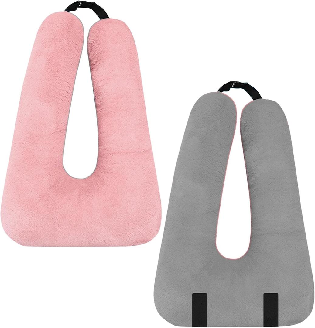 Travel Pillow, Travel Pillow for Kids, Sleeper Hold Pillow Travel, Removable U-Shaped Pillow for Adults and Children to Support Head and Body in The Back Seat of Long Car Trips (1 Pillow) (Pink and Gray(1 Pack))