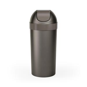 Umbra Venti Trash Can, Swing Top Lid Kitchen Garbage Can, 16 Gallon, Pewter