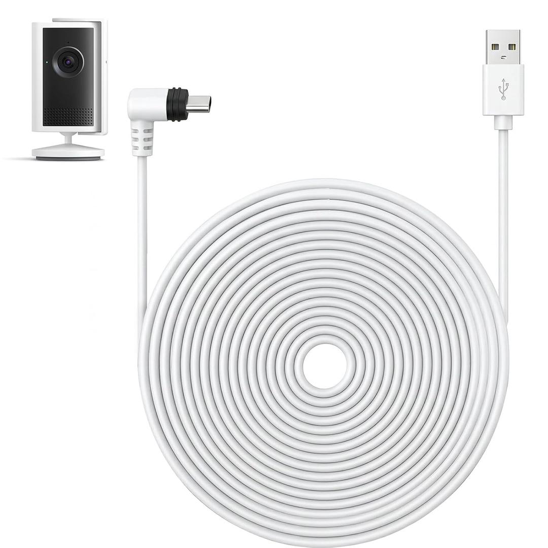 ALERTCAM 20FT Power Cable Compatible with Ring Indoor Cam Plus (2K), Long Extension USB C Charging Cord for Continuous Power Supply, Not for Ring Indoor Cam (2nd Gen)