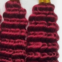 Deep Wave Bulk Braiding Hair for Boho Braids  2 Bundles Red Curly Boho Hair for Braiding No Weft Wet and Wavy Hair Extensions Red