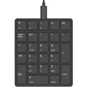 Wired Number Pad 26 Keys Numeric Keypad with Calculator Key and Financial Currency Symbols Portable Mini Numpad for Windows, PC, Computer, Laptop, Notebook, Desktop (Black)