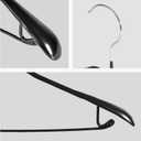 5 Pack Wide Shoulder Hangers Metal Suit Hangers Smooth Soft Gloss Grippy Flexible Thick Rubber Blazer Non Slip Jacket Clothes Hangers Black