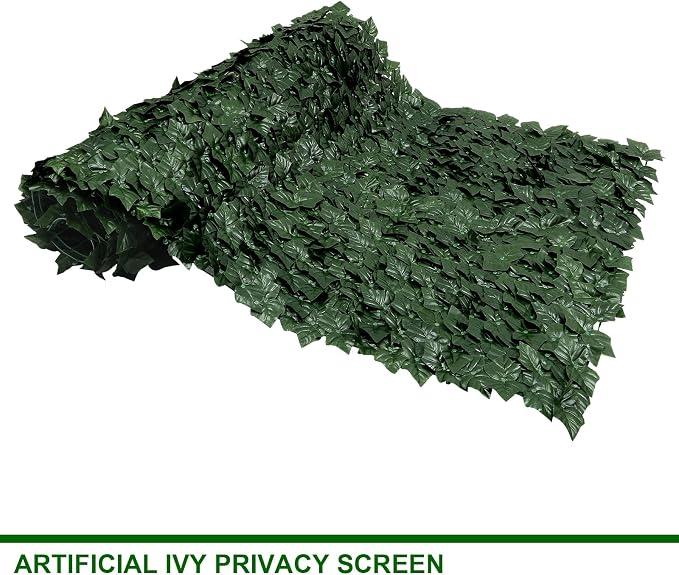 Artificial Ivy Privacy Fence,U'Artlines Heavy Duty Artificial Hedges Fence and Faux Ivy Vine Leaf Decoration Screen Garden Wall Fence for Outdoor Garden Decor (39.5x98.5Inch)
