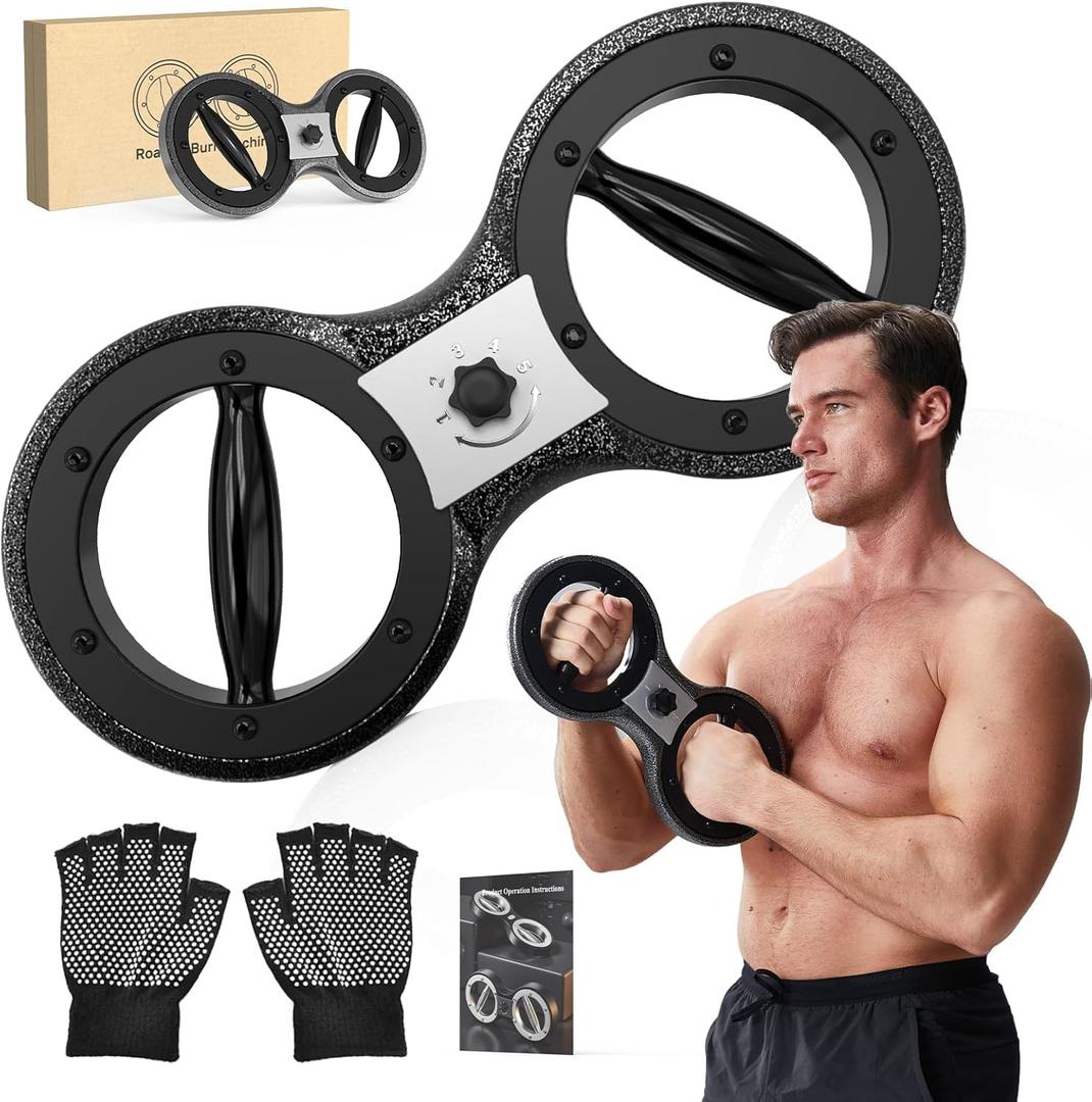 HOTWAVE Burn Machine Arm Workout, Spinning Rotator Shoulder Burn Machine - 360 Degree Rotating Burn Machine Arm Workout Equipment Machine for Men&Women with Boxing Gloves Adjustable Resistance