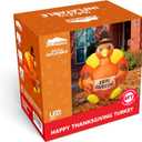 JOIEDOMI 6FT Thanksgiving Inflatable Turkey Decoration Outdoor, Light Up Inflation Turkey with LED, Happy Thanksgiving Blow Up Yard Decorations for Outside, Yard, Garden, Lawn, Party Supplies