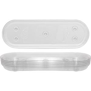 5 Pack Plastic Plant Saucer, Clear Drip Trays for Indoors & Outdoor Plants, Oval Durable Saucer for Flower Pot (14'' x 4.6'')