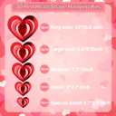 2 x 32 Pcs Valentines Day Hanging Hearts Decorations 3D Heart Hanging Decoration, red Heart Ornament for Valentine Day Wedding Anniversary Engagement Romantic Decorations Special Night Party Supplies