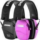 PROHEAR 016 Shooting Ear Protection Earmuffs 2 Pack, NRR 26dB for Gun Range, Hunting -Black and Pink