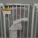 InnoTruth 29.540.75" Baby Gate for Stairs, 30" Tall Dog Gates for Doorways & Hallways, Safety Gate for Kids & Pets, Pressure-Mounted Walk-Through with Dual Lock & 2-Way Swing, White