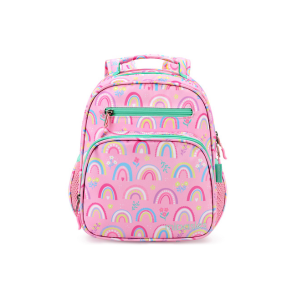 mibasies Kids Backpack for Girls: Girls Backpack 5-8 - Kindergarten Elementary School Bookbag for Girl - Rainbow Pink Bag