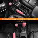 Savadicar Pink Interior Accessories - Handbrake & Gear Shift Knob Trim Set for 2018-Present Jeep Wrangler JL JLU 4XE & Gladiator JT - Solid Color Interior Decor Upgrade Option, 3-Piece