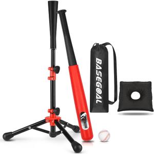 BaseGoal Baseball Tee for Kids,Youth Stand Set,Teeball Set,Youth Baseball,Softball Batting Tee Set,Easy Adjustable Height