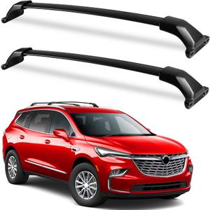 220lbs Roof Rack Cross Bars Compatible with Buick Enclave 2018-2024 (with Flush Side Rails), Heavy Duty Aluminum Roof Rails Crossbars Luggage Cargo Carrier Rooftop Car SUV Black Accessories
