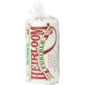 Hobbs HF90 Batting Heirloom Premium Fusible Cotton Blend, 90" x 108" , White