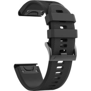 NotoCity Compatible Fenix 5X Band 26mm Width Soft Silicone Watch Strap for Fenix 8 51mm/Fenix 6X/Fenix 7X/Fenix 5X Plus/Fenix 6X Pro/Fenix 3/Fenix 3 HR/Tactix/Descent MK1/D2 Delta PX/D2 Charlie-Black